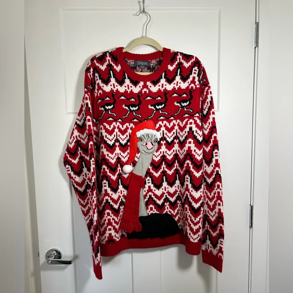 Plus size Christmas sweater, Ostrich Santa - Picture 1 of 9